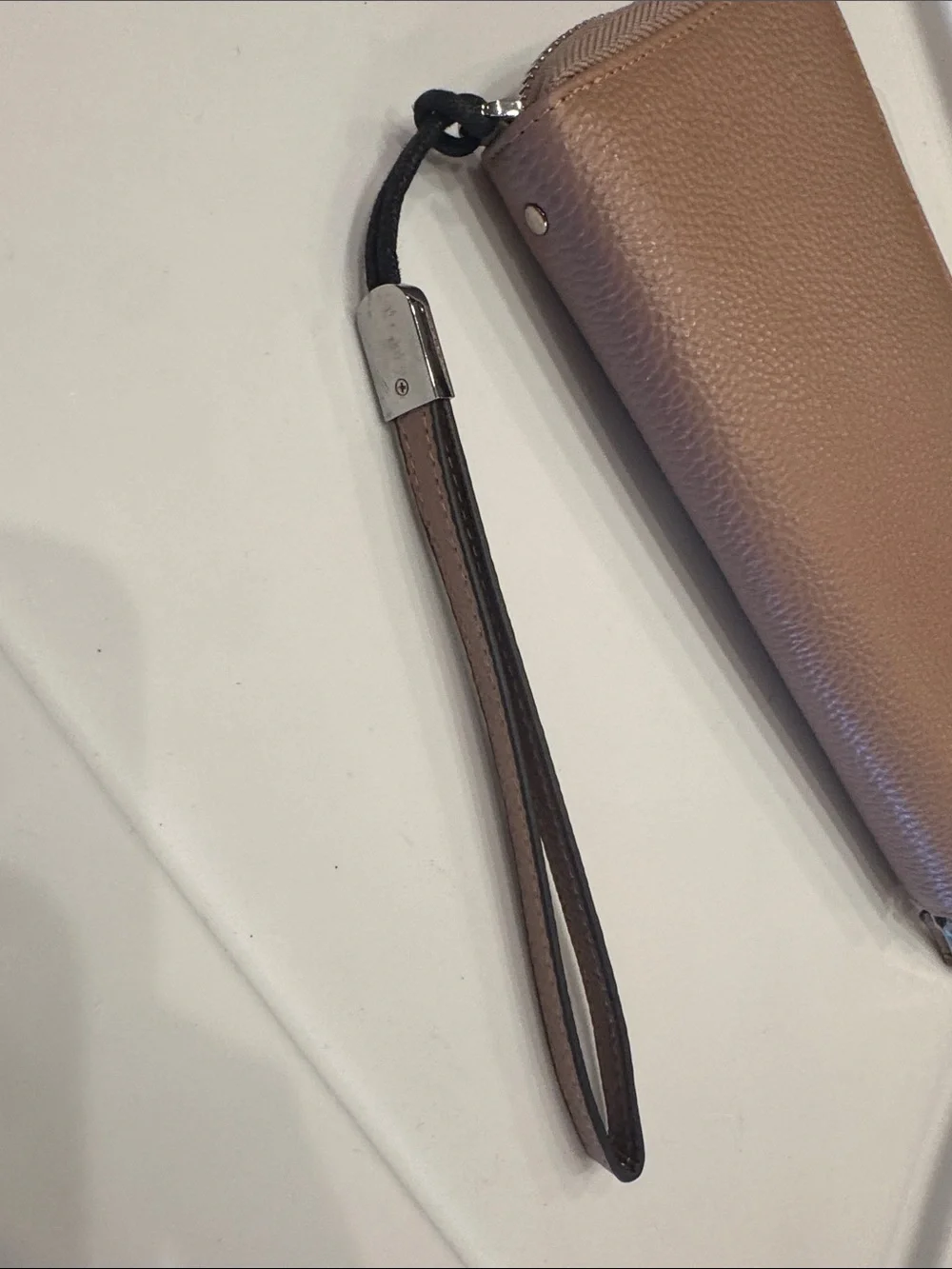 Michael Kors Pebbled Leather Zip Wallet in Beige